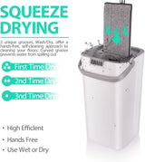 Mop and Bucket With Wringer Set, Hands Free Flat Floor Mop and Bucket, With 3 Washable Microfiber Pads