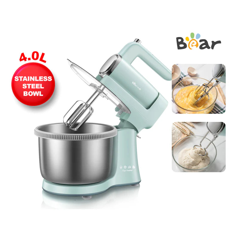 Bear Digital Stand Mixer With Stainless Steel Bowl Hand Mixer