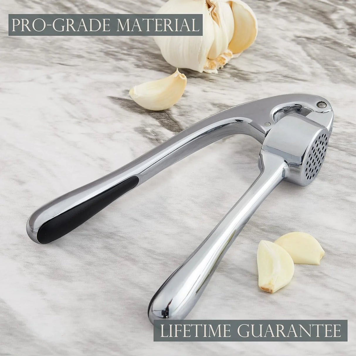 Premium Garlic Press - Gloss Silver