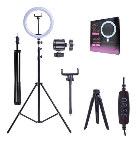 Led Ring Light Qx-260 10 Inches With 1.3 Meter Holder