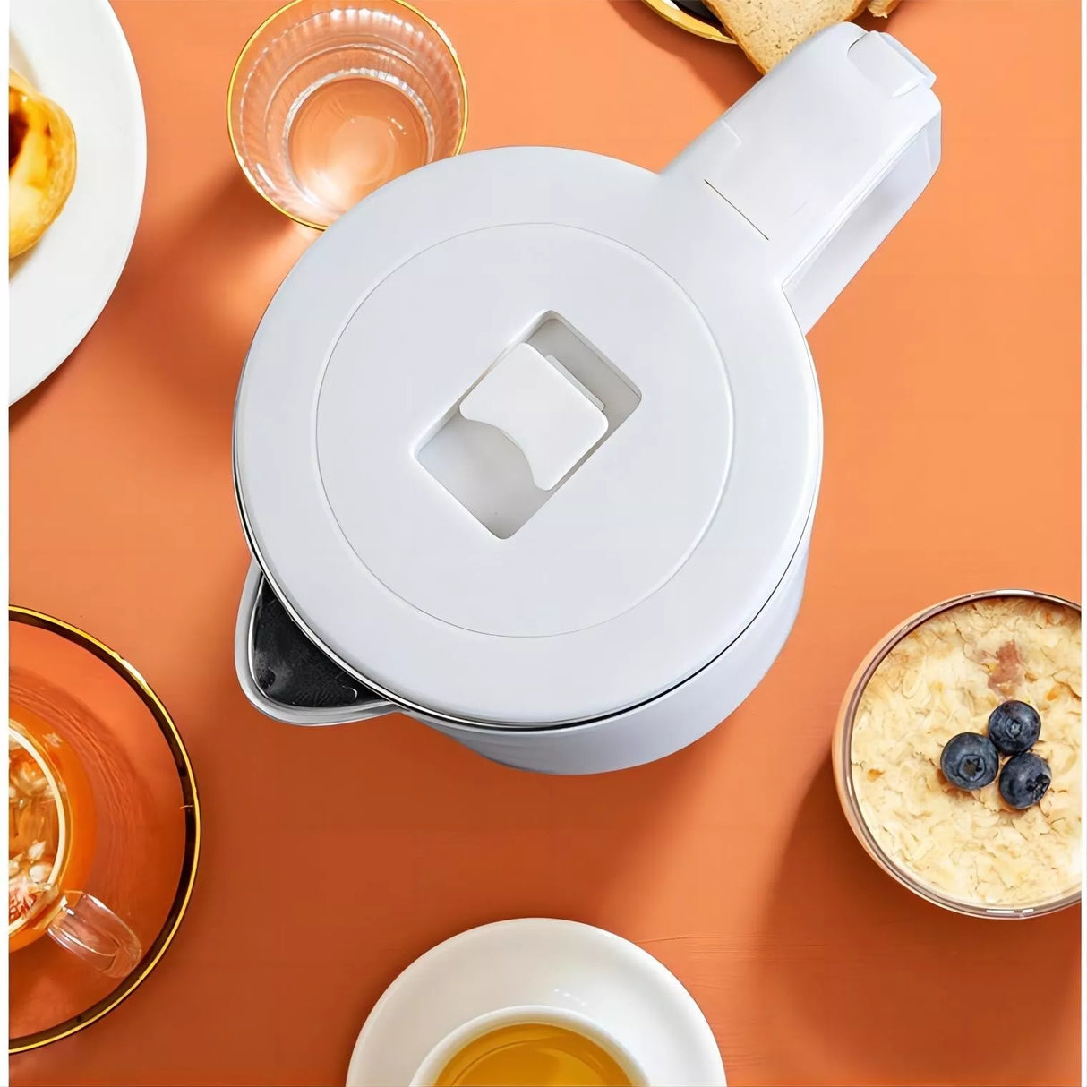 Chigo Electric Kettle For Boiling Water, 100% Stainless Steel Filter, 1.8L/1500W - White